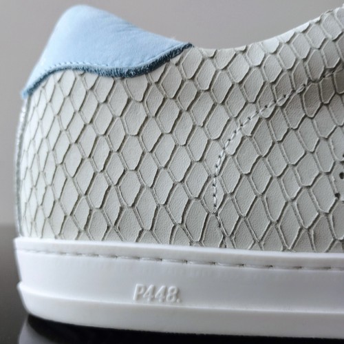 P448 Women John Margot Leather Sneaker/Amazing Snakeskin-Embossed-Made in Italy - Picture 5 of 15