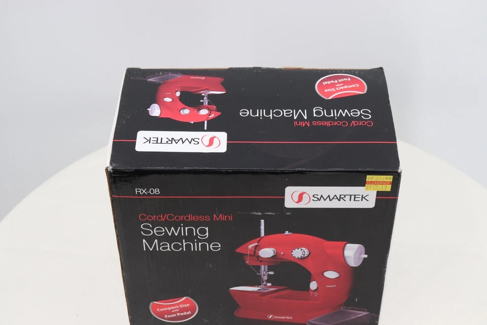 Cord/Cordless Mini Sewing Machine, Compact Size w/ Foot Pedal, Red - Image 3 of 4