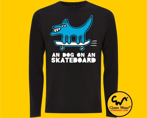 T-shirt AN DOG ON AN SKATEBOARD Rik Mayall fondo divertente commercio equo e solidale - Foto 5 di 26