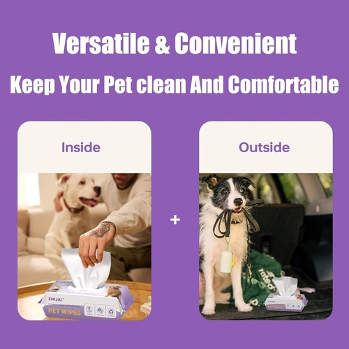 Pet Wipes for Paws and Butt, Dogs & Cats, Hypoallergenic Wipes 100 Count - Picture 6 of 7