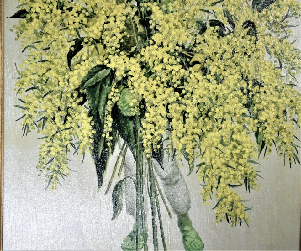 Charles Baskerville RAMO MEXICANO Pintura al Óleo Enmarcada Repro sobre Lienzo Texturizado Foto 4 de 4