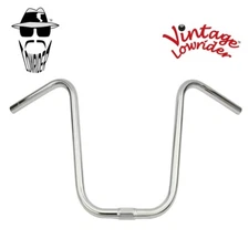 VINTAGE LOWRIDER 13" RISE CLASSIC U HANDLEBAR 25.4MM STEEL CHROME.