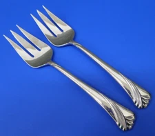 2 - Lenox KELLY Glossy 18/8 Stainless Japan Flatware COLD MEAT SERVING FORKS