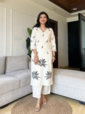 Indian Cotton Flex Kurti Palazzo Cord Set Designer Women Office Wear Kurta Set