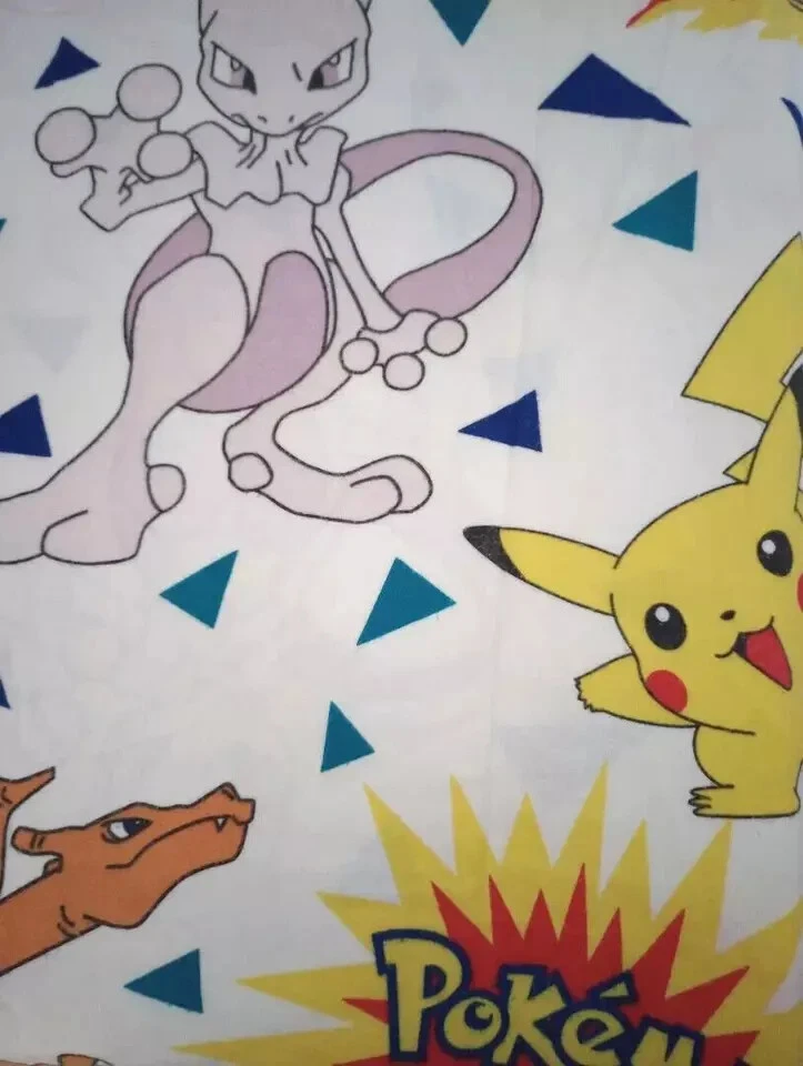 anime pokemon charizard twin bed sheet fun fabric flannel flat used - Image 2 of 3