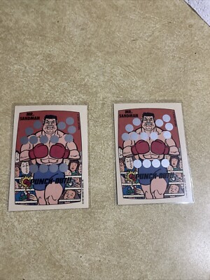 (2) 1989 Topps Nintendo Mr. Sandman Punch Out Trading Card Scratch Off Screen 10