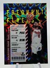 2020-21 Panini Hoops Basketball Frequent Flyers Purple Explosion Damian Lillard