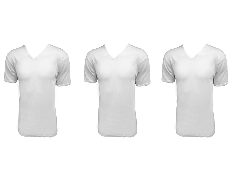 3 t-shirt uomo mezza manica scollo a V caldo cotone  PIERRE CARDIN art. parigi - Immagine 2 di 2