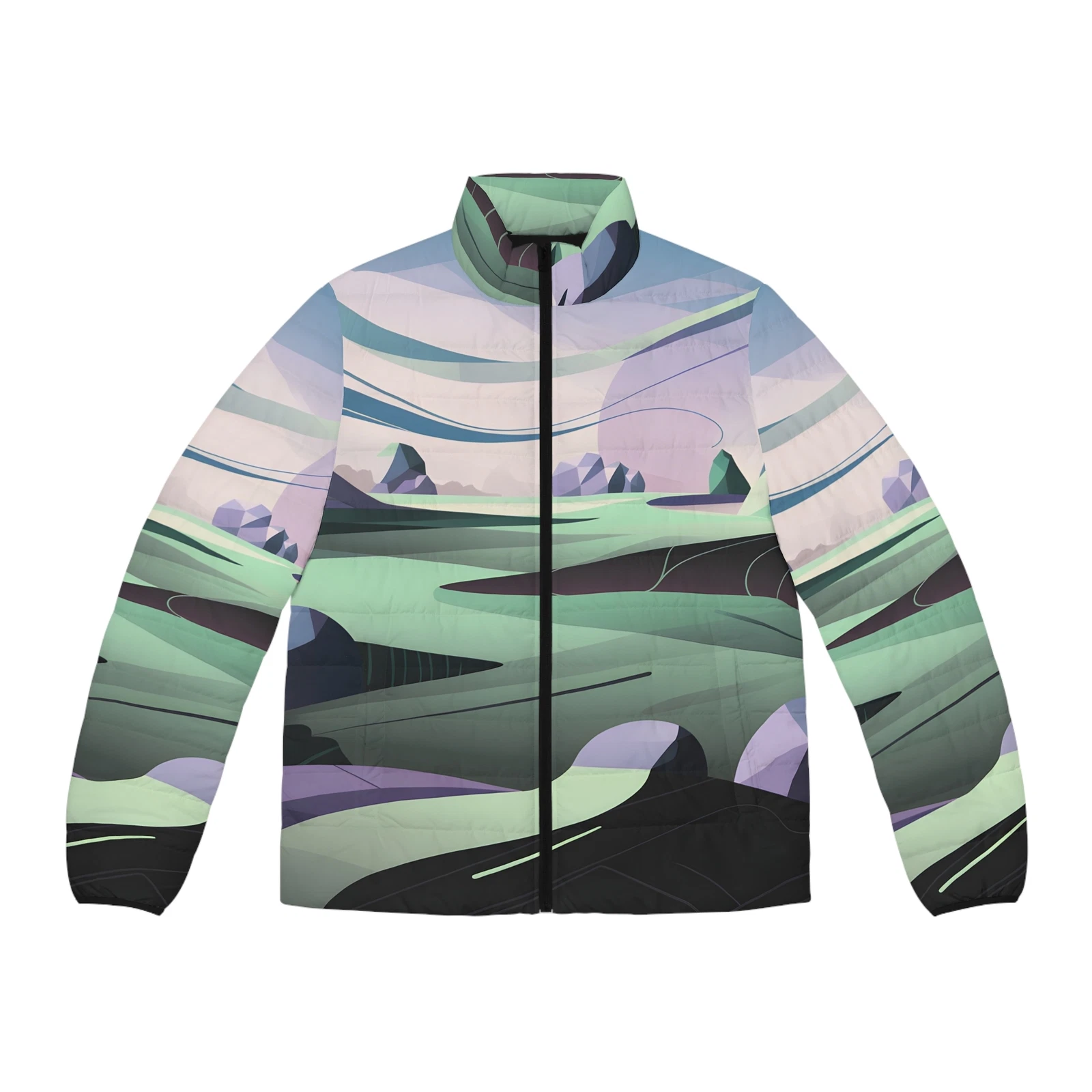 Chill Plane Full Zip Puffer Jacket Unique Outdoor Apparel for Cold Weather Style