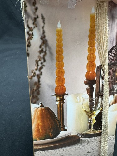 SILVERSTRO LED FLAME CANDLE ORANGE 11 INCH STACKED PUMPKIN WITH REMOTE NIB - Picture 6 of 8