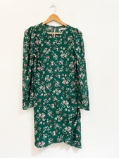 Designer Reformation Size 10 AU Jules Style Green Floral Crepe Women's Dress