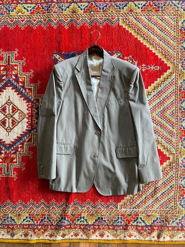 Chaqueta Blazer J.Press Poplin Caqui Oliva Monótona Clásica a Medida 46 Larga Verano - Imagen 6 de 8