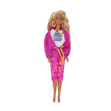 VINTAGE 1994 MATTEL TROPICAL SPLASH BARBIE DOLL  12446 BLONDE W/ CAMP JACKET
