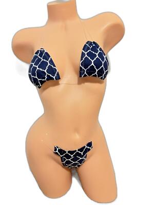 Navy Blue Exotic Two Piece Dancer Bikini Dancewear Costume