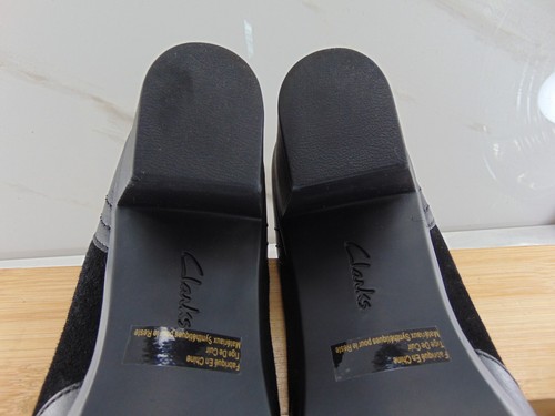 Clarks  Scheme Gold BLACK Pump Block Heel Platform Leather 10 M (NEW IN BOX) - Picture 8 of 10