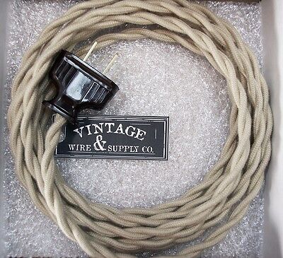 Rewire Lamp Cord Kit Steampunk Light Cloth Twisted Antique Fan Lamp Charcoal 
