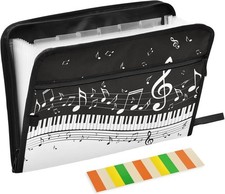 Music Note 13 Pockets Expanding File Folder W/ Sticky Labels Accordion File