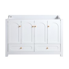 48" White Bathroom Vanity  Abundant Storage Cabinet -4 Soft close doors and 2