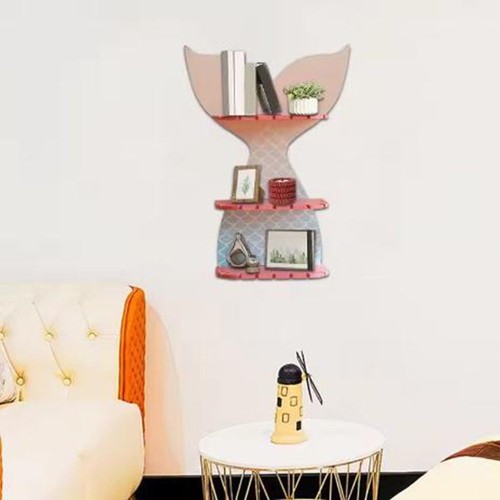 Bunt 3 Tier Meerjungfrau Schwanz Wand Regal Für Zuhause - Bild 6 von 7