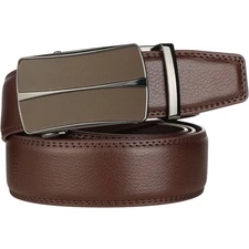 Lavemi Brown Leather Ratchet Cut to Exact Fit Belt - Up to Size 38