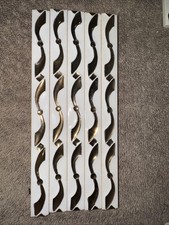 35 Vintage Ceramic Tile Gold Wave Trim On White 6”x1/2”x1/4” NOS Made In Japan