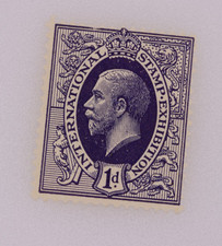 1912 London Intl Stamp Exhibition Label ad KGV 1d philatelic expo show fee?