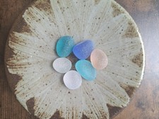 Beautiful rare color sea glass 6pcs, surf tumbled, weathered, beach glass, 80