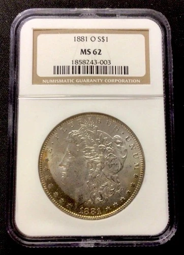 1881 O Morgan Silver Dollar! NGC MS 62! Rim Toning! ENN Coins
