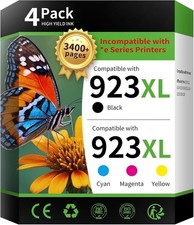 923XL 923 Ink Cartridges Combo 4-Pack Replacement for HP 923 Black Cyan Magenta