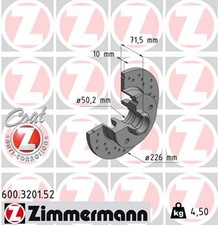2x Bremsscheibe SPORT Z ZIMMERMANN 600.3201.52 für PASSAT VW GOLF VENTO CORRADO