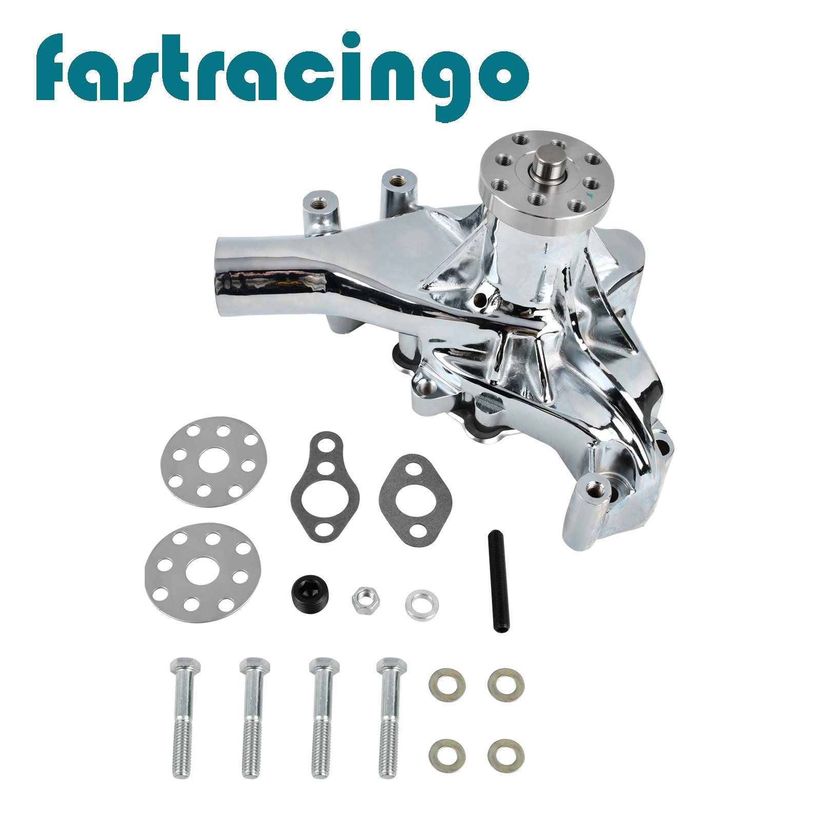 For SBC Small Block Chevy 283 305 350 400 Chrome High Volume Long Water Pump