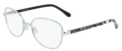 NEW Draper James DJ5024 045 Silver Eyeglasses with Floral Temples 52/17/135