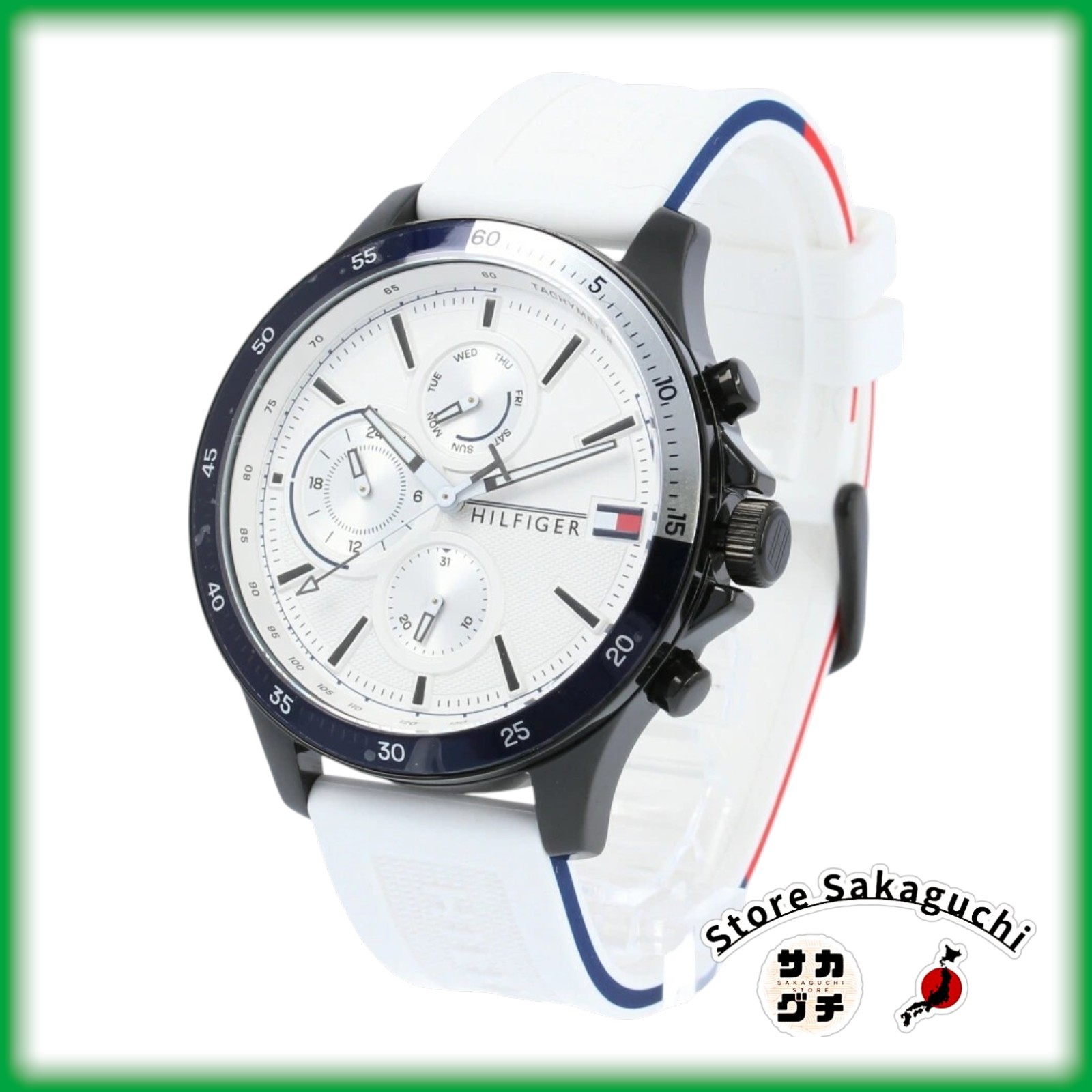 Tommy Hilfiger Analogue Multifunction Quartz Watch for Men with White Silicone Bracelet - 1791723 - Image 2