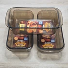 3- Vtg Pyrex Fireside Amber Glass Loaf Pan 213-F Quart Oven Baking Dishes- NEW