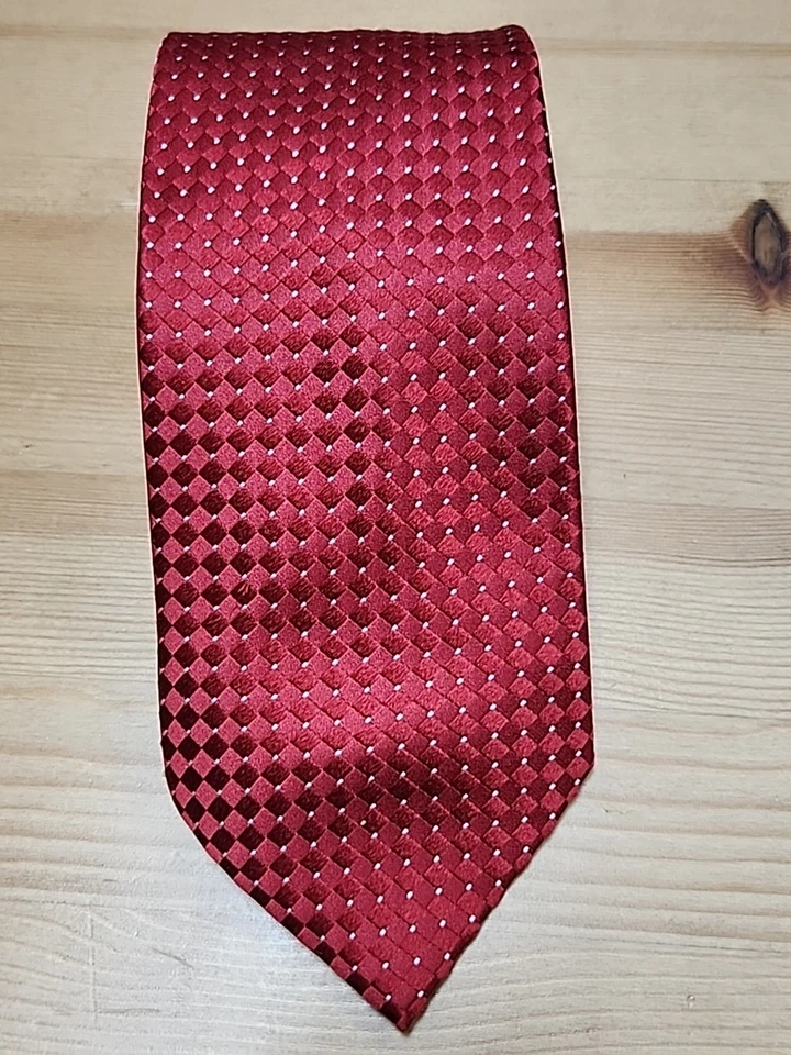 Галстук Donald Trump Signature Collection красный геометрический 100% шелк 3,5 x 58 - Изображение 3 из 4