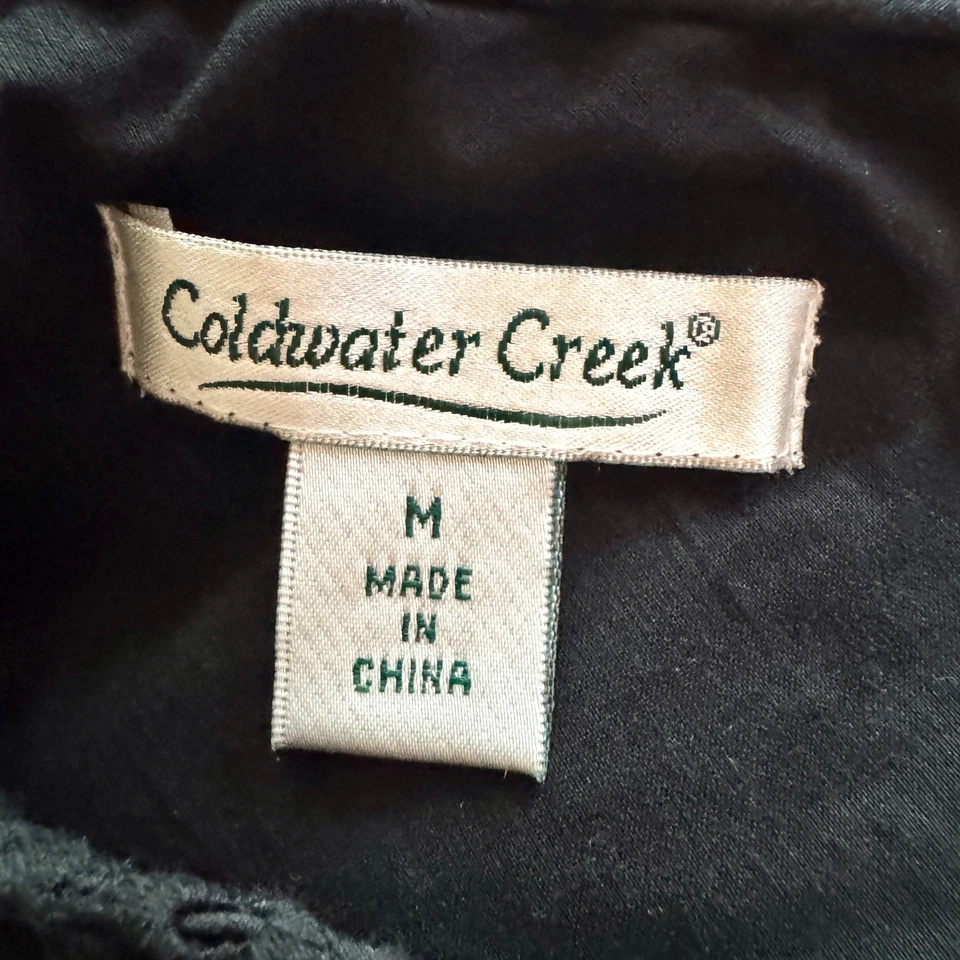 Falda midi Coldwater Creek con ojales línea A M negra bruja caprichosa oscura cottagecore Foto 3 de 4