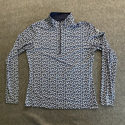 Straight Down 1/4 Zip Womens Large Blue Performance Pickleball Warwick Hills