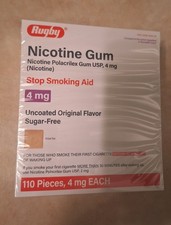Rugby Nicotine Gum 4mg 110ct Uncoated Mint Flavor EXP 10/2027 Free Shipping