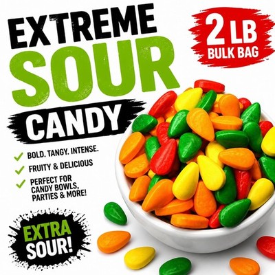 Cry Baby Tears Sour Candy 2 lb Bulk Bag, Extra Sour Hard Candy, Party & Candy
