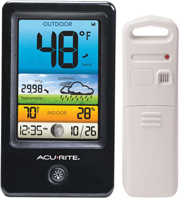 00509 Color Weather Station with Count Temperature/Humidity/Forecast,Black and W