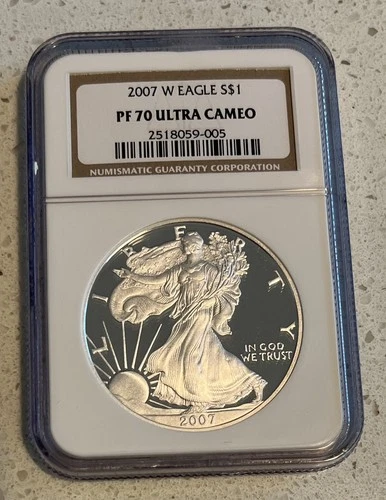 2007 W Proof $1 American Silver Eagle Dollar NGC PF70 Ultra Cameo