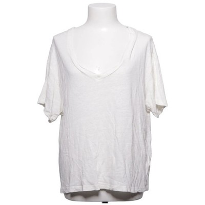 Basic Apparel, T-shirt, Größe: L, Weiß, Leinen/Viskose, Einfarbig, Damen #iB2