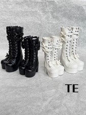 1/4 1/3 Thick-soled High Heels Shoes Bow Ankle Boots Fit BJD Doll Body