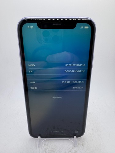 Apple iPhone 11 - 64GB - Purple - as-is for salvage/parts/disassembly