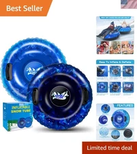 40 Inch Inflatable Snow Tube 2-Pack – Heavy Duty, Safe & Fun for Winter Sledding