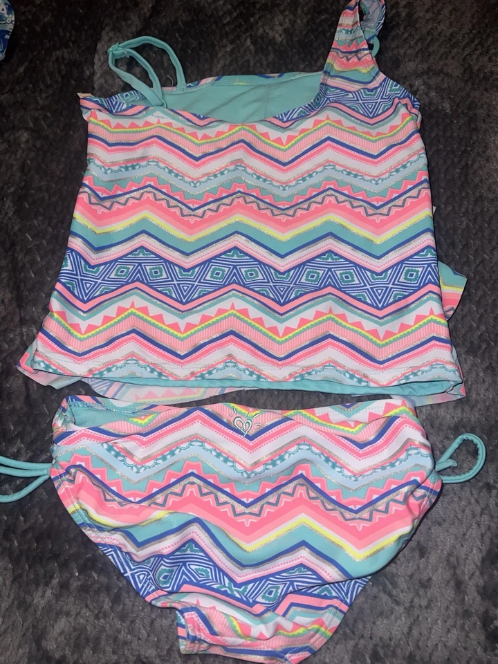 Купальный лот для девочек — размер 10, два танкини Justice и махровая ткань One Gap - Изображение 4 из 4