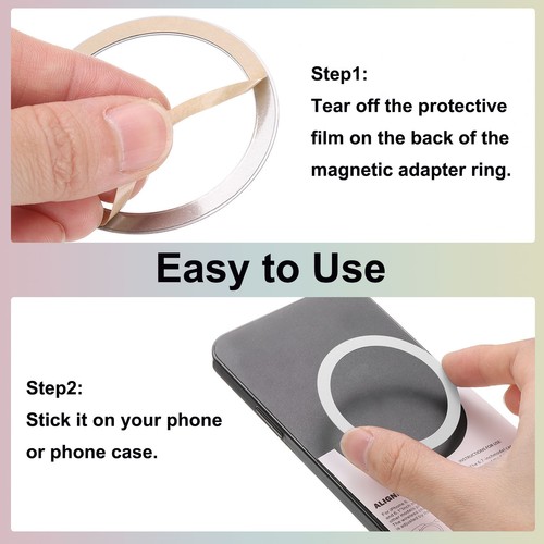 8Pcs Magnetic Sticker Ring, Magnetic Adapter Ring, White - Photo 3 sur 7