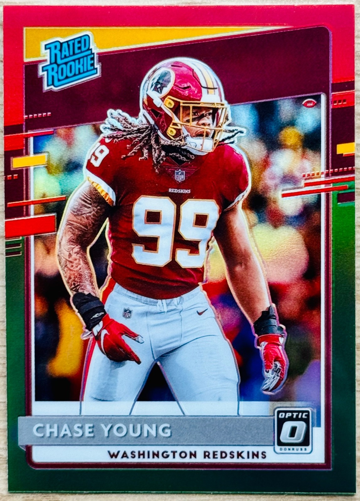 2020 DONRUSS OPTIC PREVIEW CHASE YOUNG RATED ROOKIE RC RED/GREEN PRIZM #P-316 NM