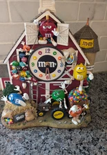 M&M's Danbury  Farm Mantel Wall Clock 2005 Barn Tractor Collectible Clock Works