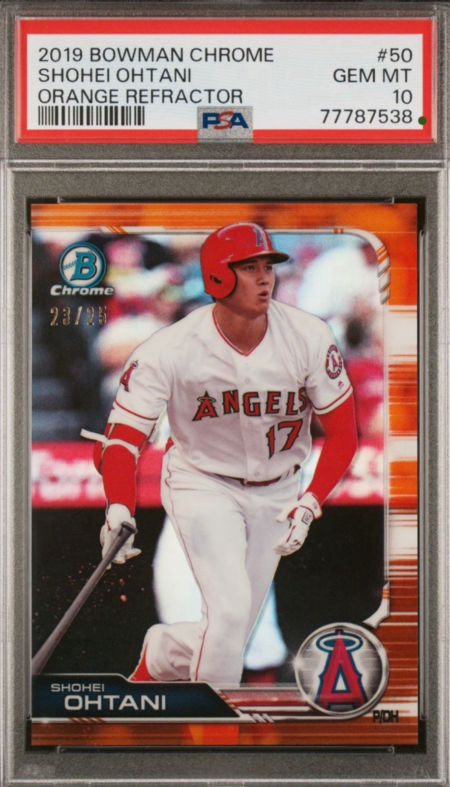 2019 Bowman Chrome Shohei Ohtani Orange Refractor /25 Psa 10